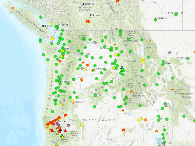 Washington State Large Fire Map Map